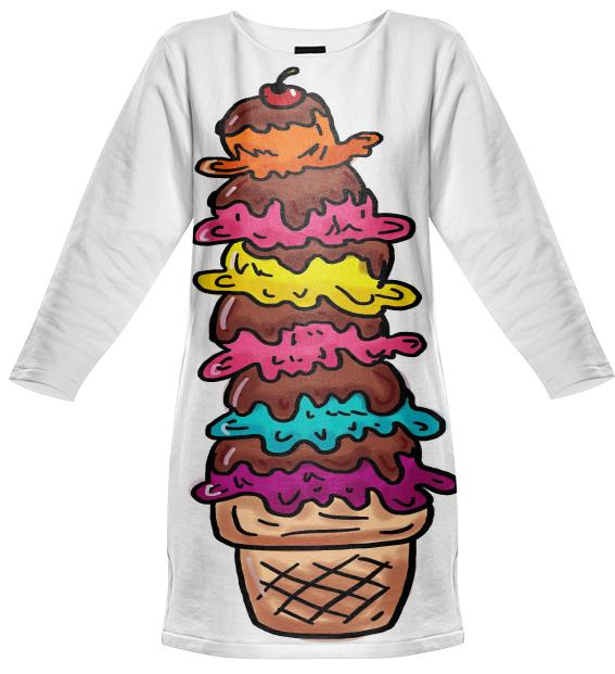 Icecream tower sweatshirt dress