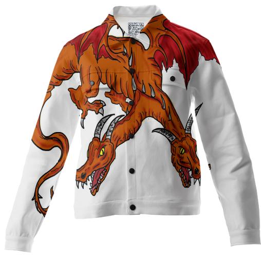Orange double headed dragon twill jacket