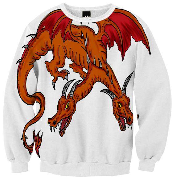 Orange double headed dragon sweatshirt