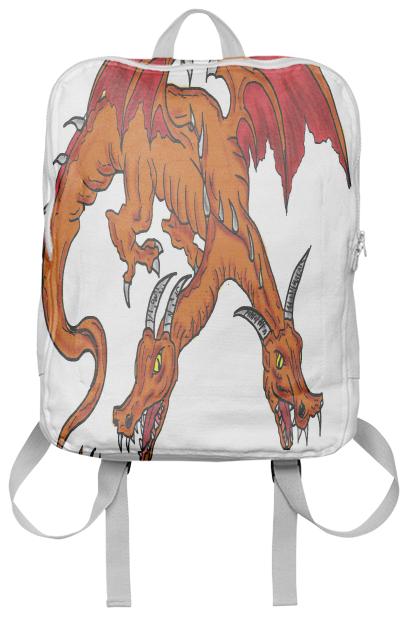 Orange double headed dragon backpack