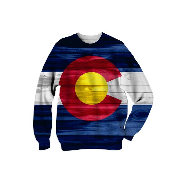 Wood Colorado flag sweatshirt