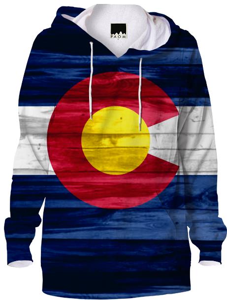 Wood Colorado flag hoodie