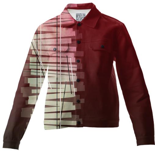 Red grunge scratch twill jacket