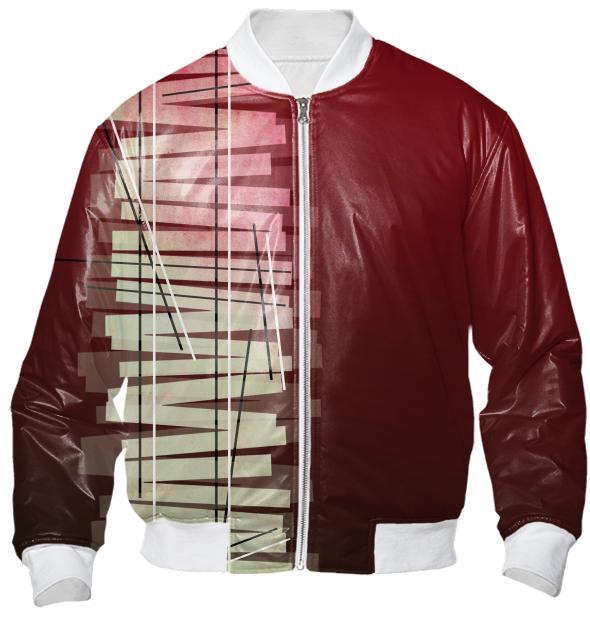 Red grunge scratch bomber jacket