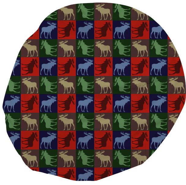 Colorful rustic moose four square beanbag