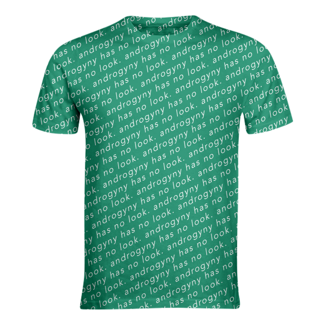 androgyny has no look; white on green