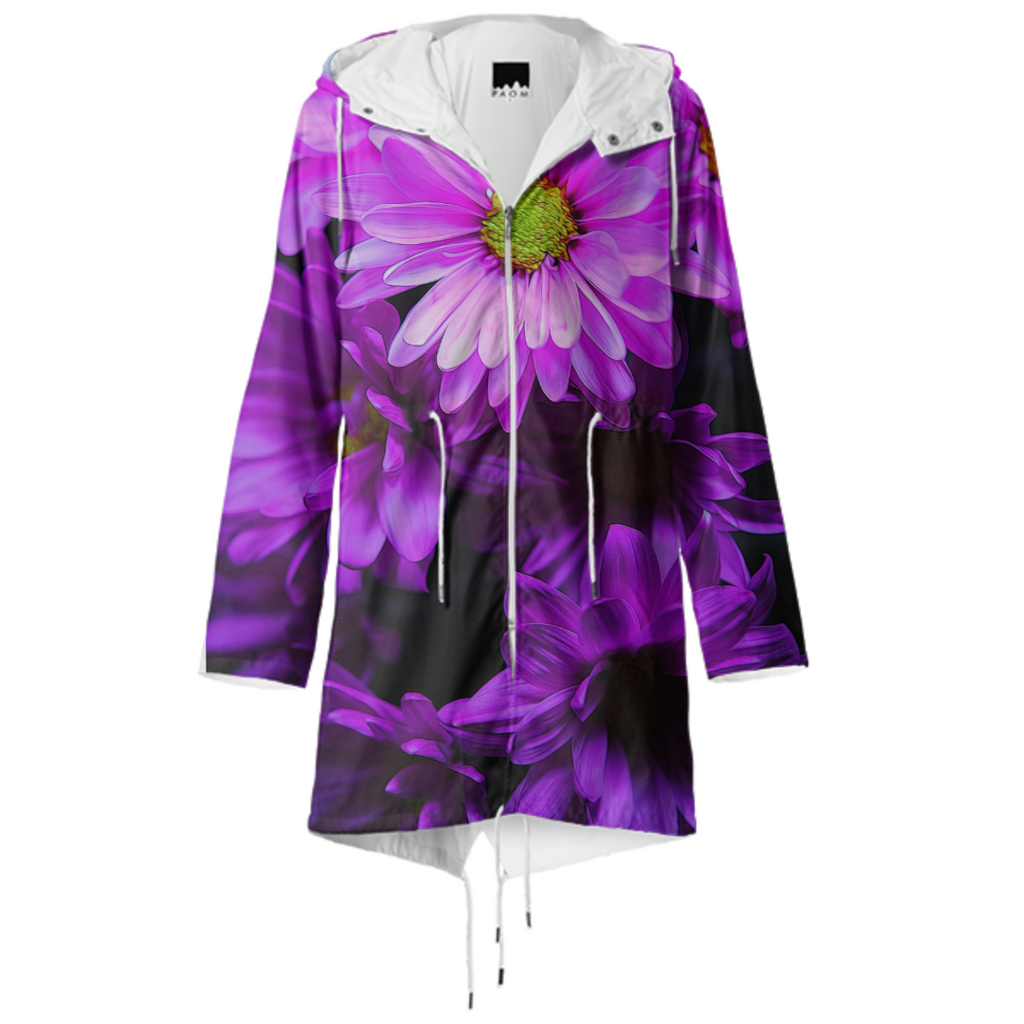 Purple Summer Flowers Raincoat