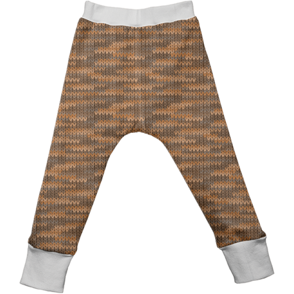 Knit Print kids pant sepia