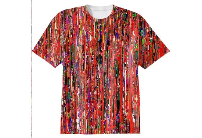 Red Paint Splatter Cotton T Shirt