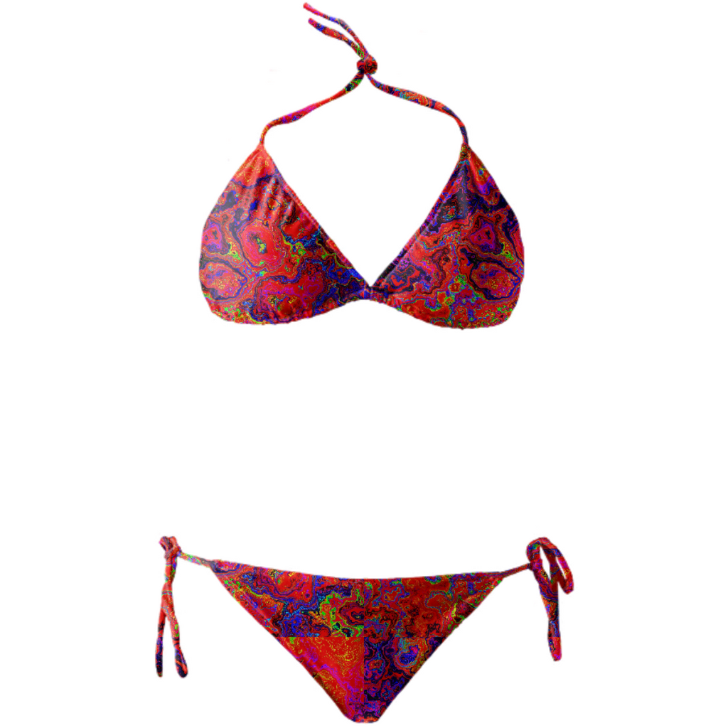 Neon Rainbow Ripples Bikini