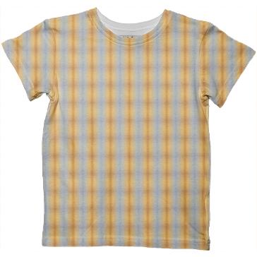 Blue yellow plaid striped summer pattern Kids Tshirt