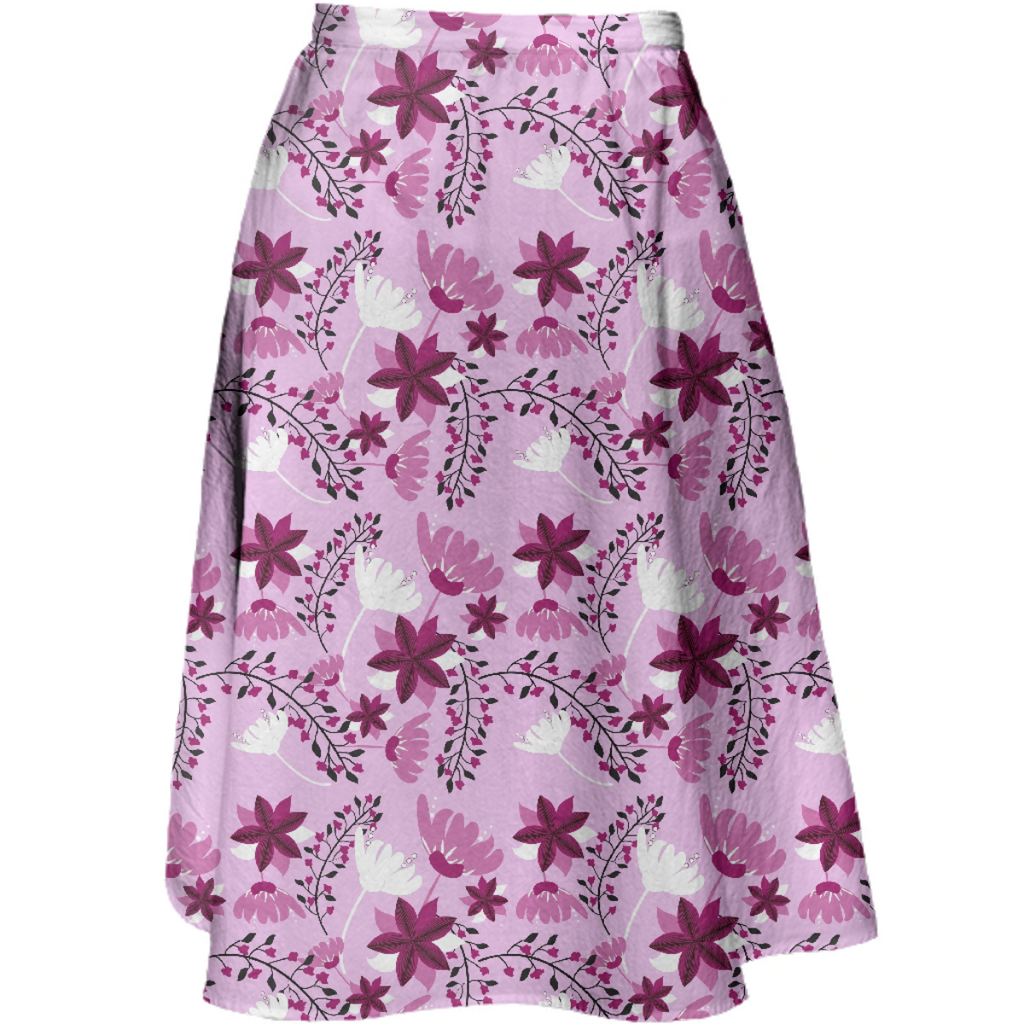 Pink with white floral on a pastel background