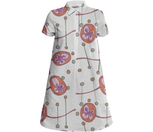 Pressed flowers shirt dress