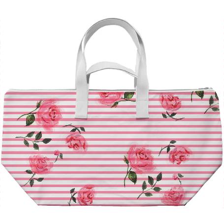 Vintage Rose Stripe Bag