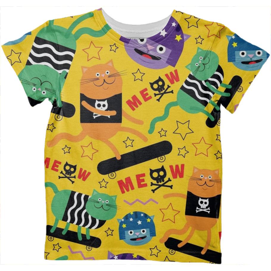 Skater Cats Kids Tshirt