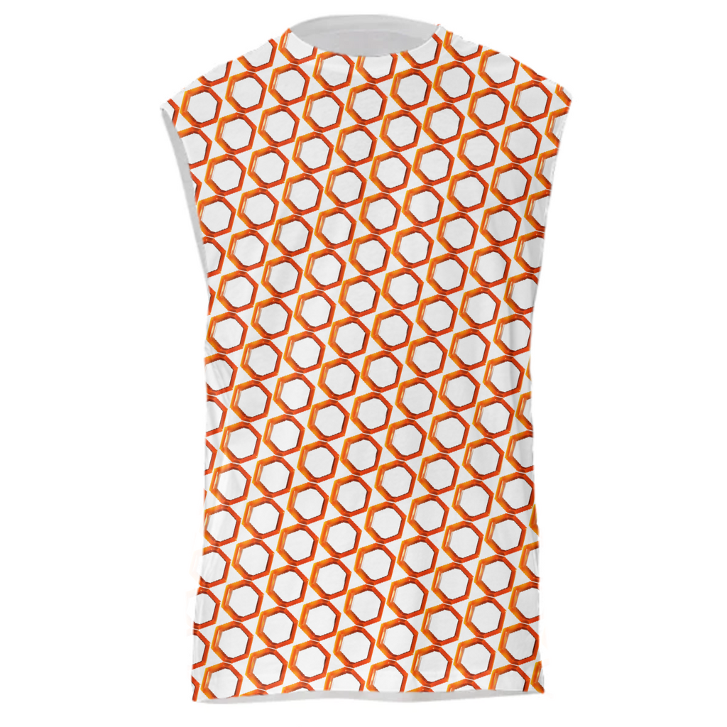 Orange white hexagons