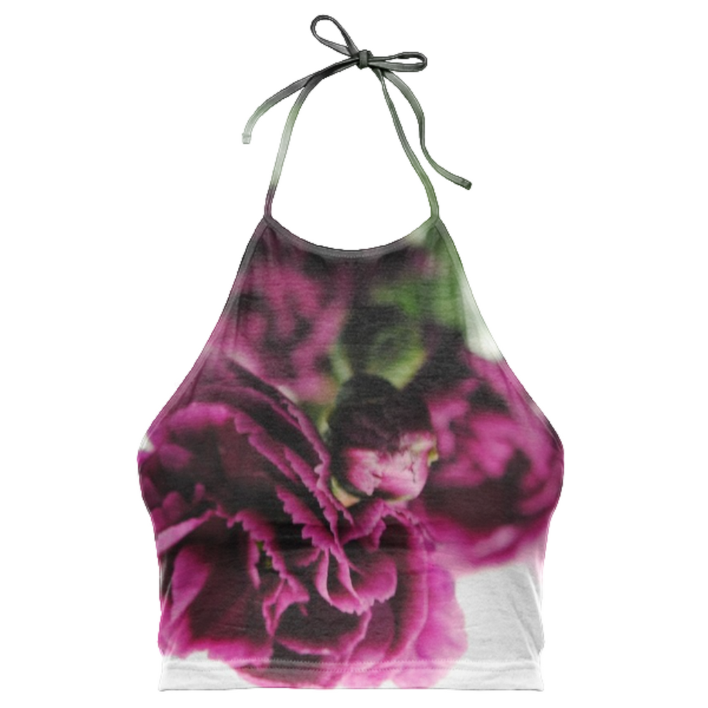 Purple Carnations Halter Top