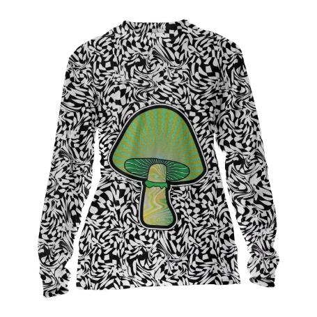 PAOM, Print All Over Me, digital print, design, fashion, style, collaboration, paomcollabs, Cuffed Long Sleeve, Cuffed-Long-Sleeve, CuffedLongSleeve, Green, Shroom, autumn winter, unisex, Poly, Tops