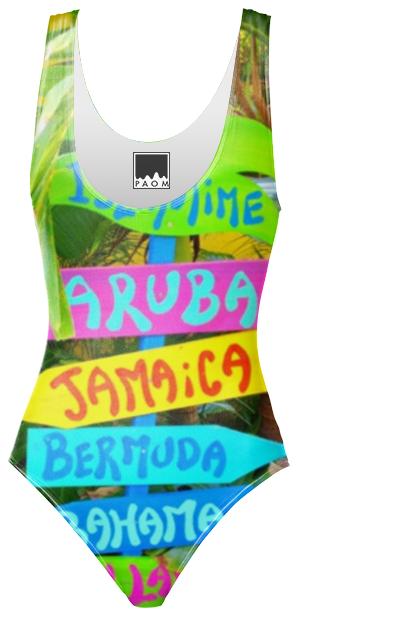 Hawaii Style One Piece Swimsuit