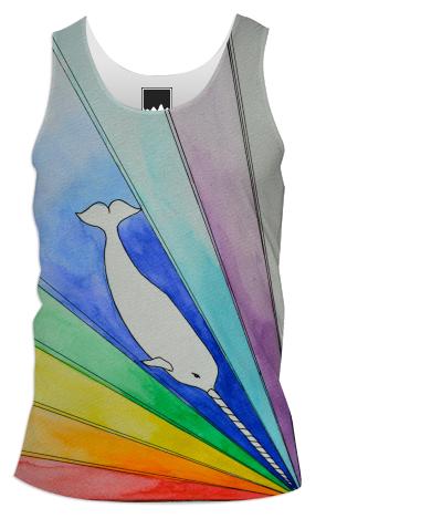 Gnarwhal Diving Into a Sea of Color