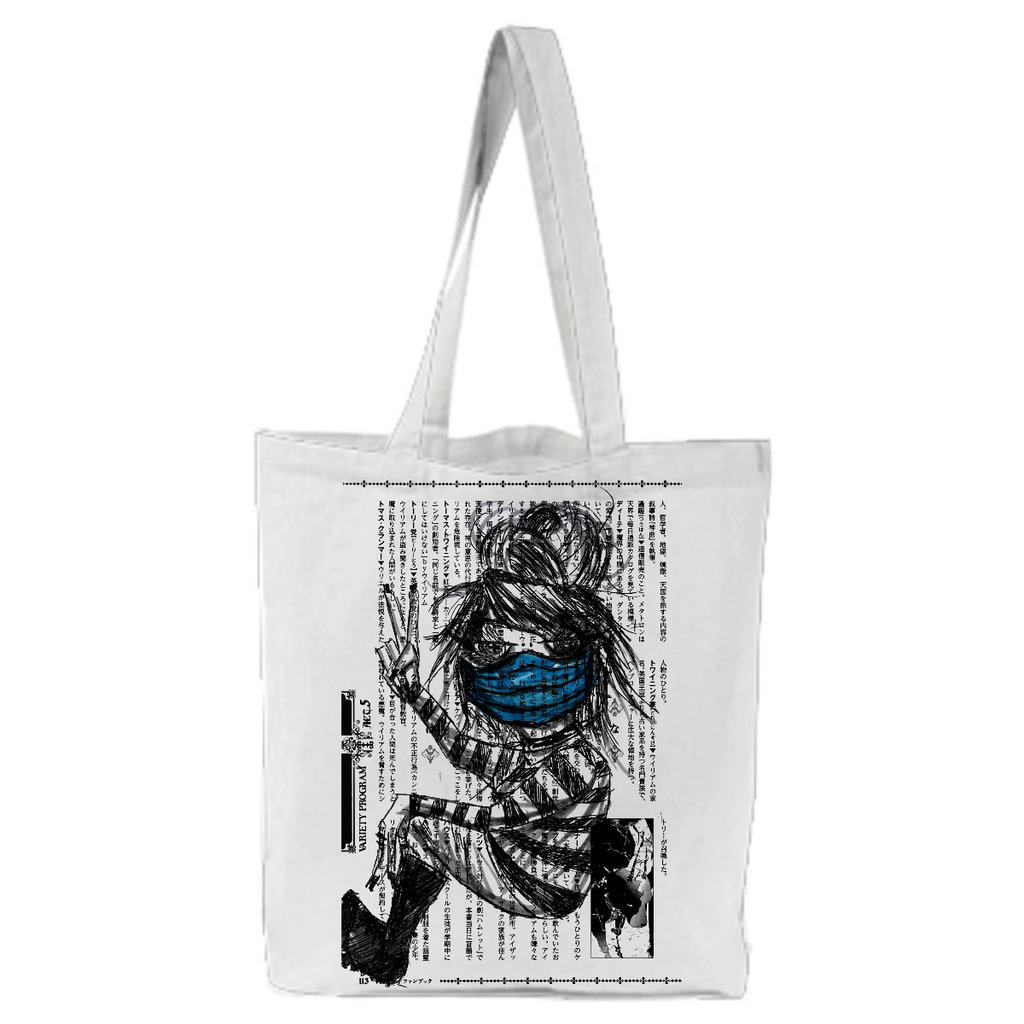 Anime girl harajuku edgy style tote bag