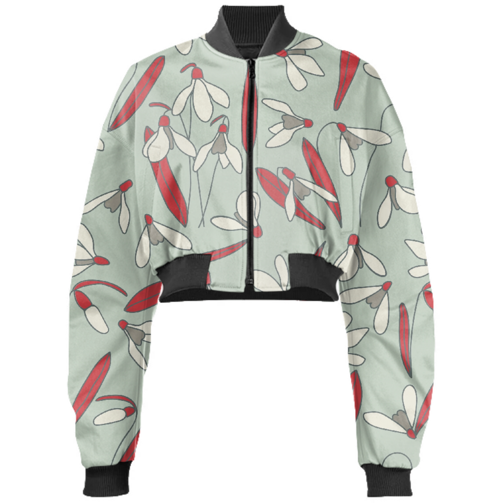 Flowering Snowdrops Bomber Jacket