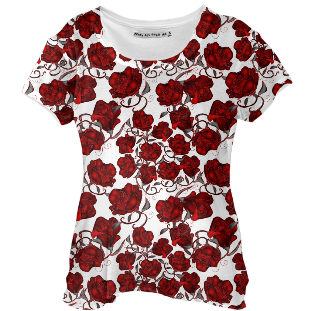 Red Roses Drape Shirt