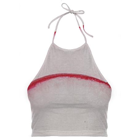 Halter top white and red