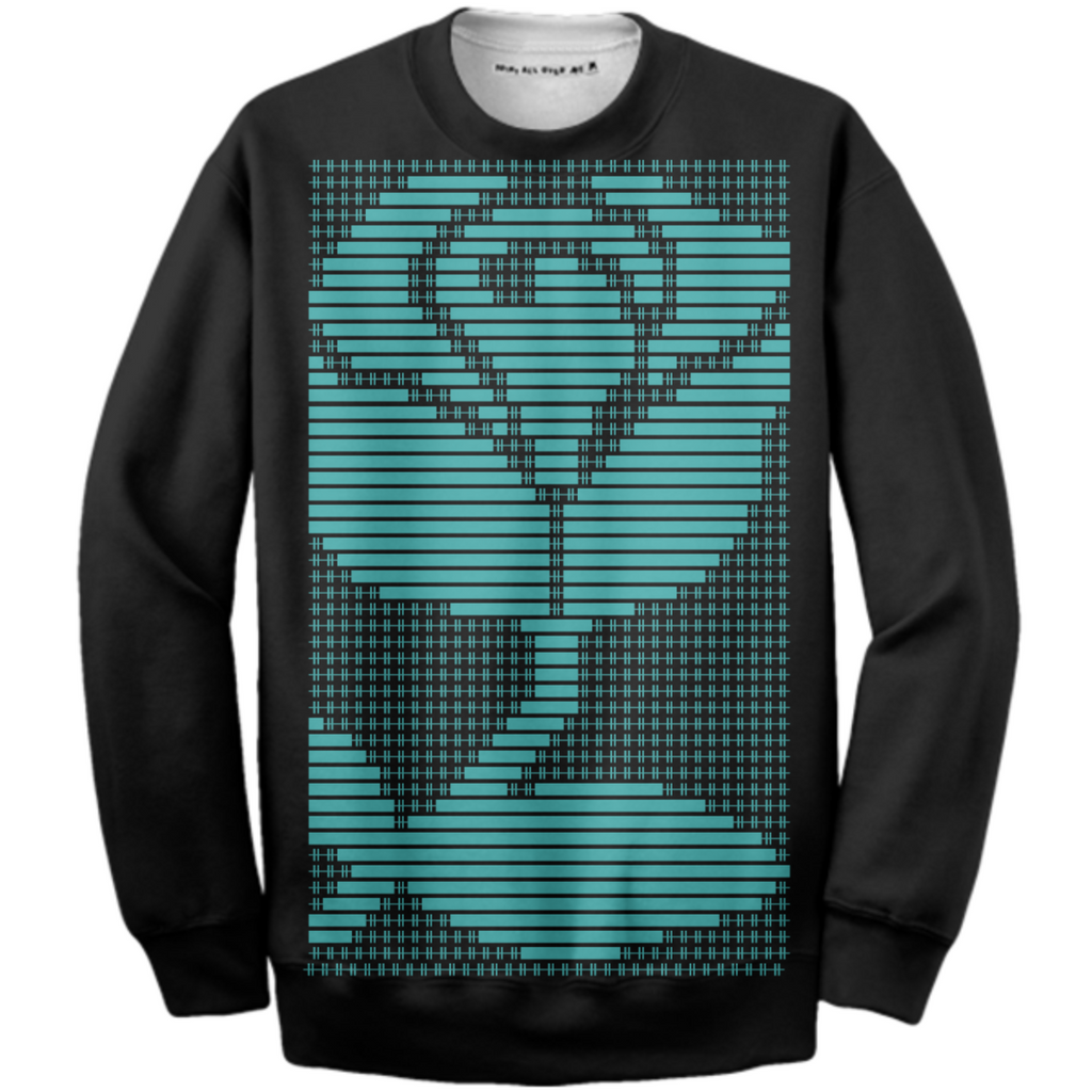 Blue Rose Black Sweatshirt