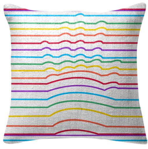 COLOURFUL HAND AND STRIPES PILLOW
