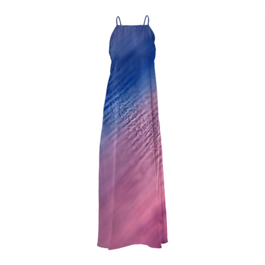 Luxury ladies Summer Dress Blue Pink