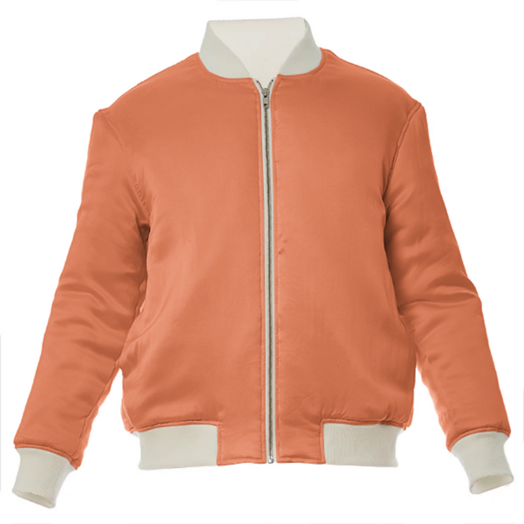 color coral VP silk bomber jacket