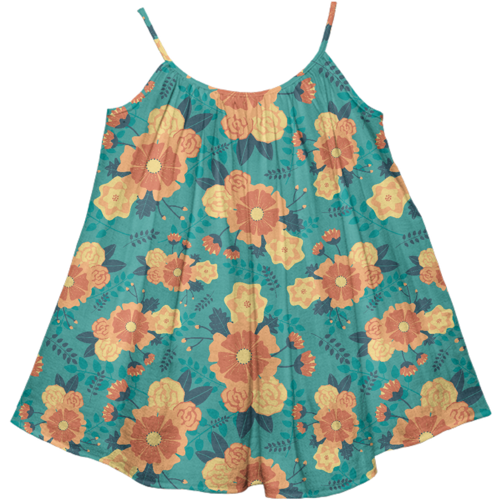 orange floral kids dress