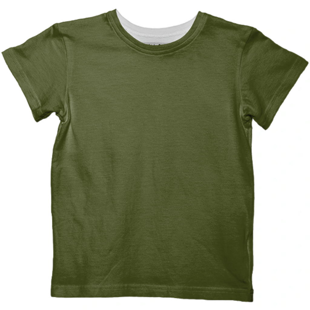 Solid Army Green Color Kids T Shirt