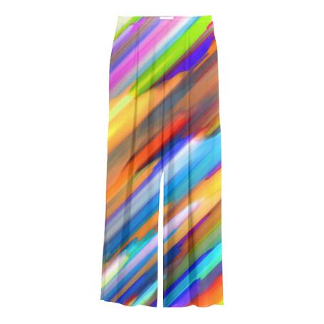 Colorful digital art splashing G391 GABRIEL HELD CHIFFON SLACKS