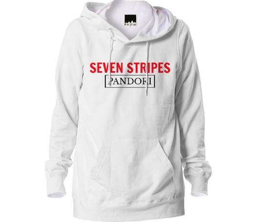 Seven Stripes Hoodie White