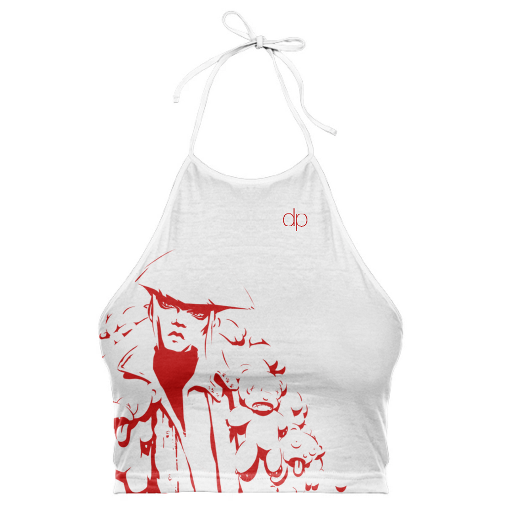 Winter red/wht 01 halter top