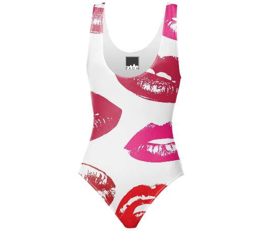 Full lip Lipstick design print swimsuit
