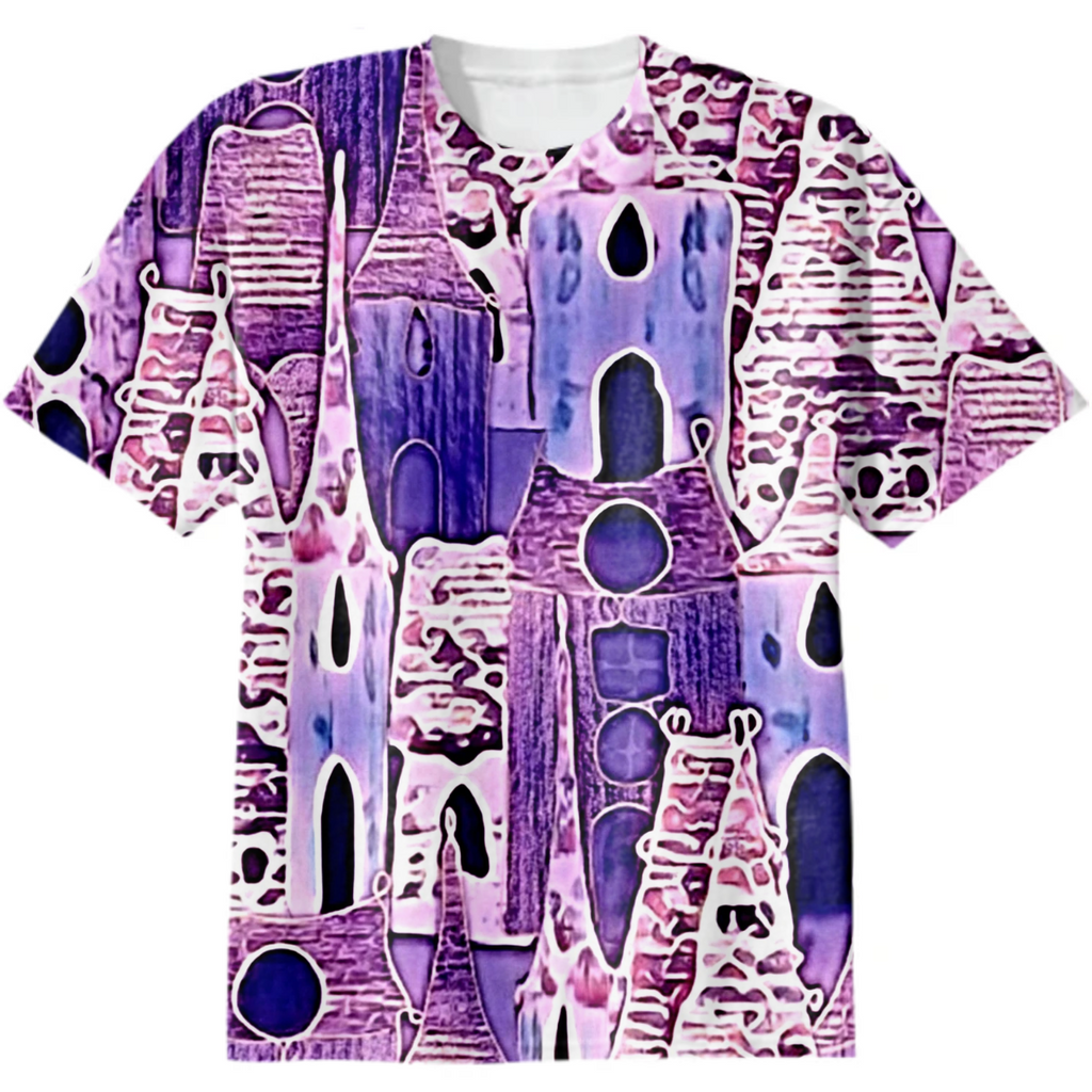 neon, gingerbread houses, lilac city, purple city, endless pattern, monochrome