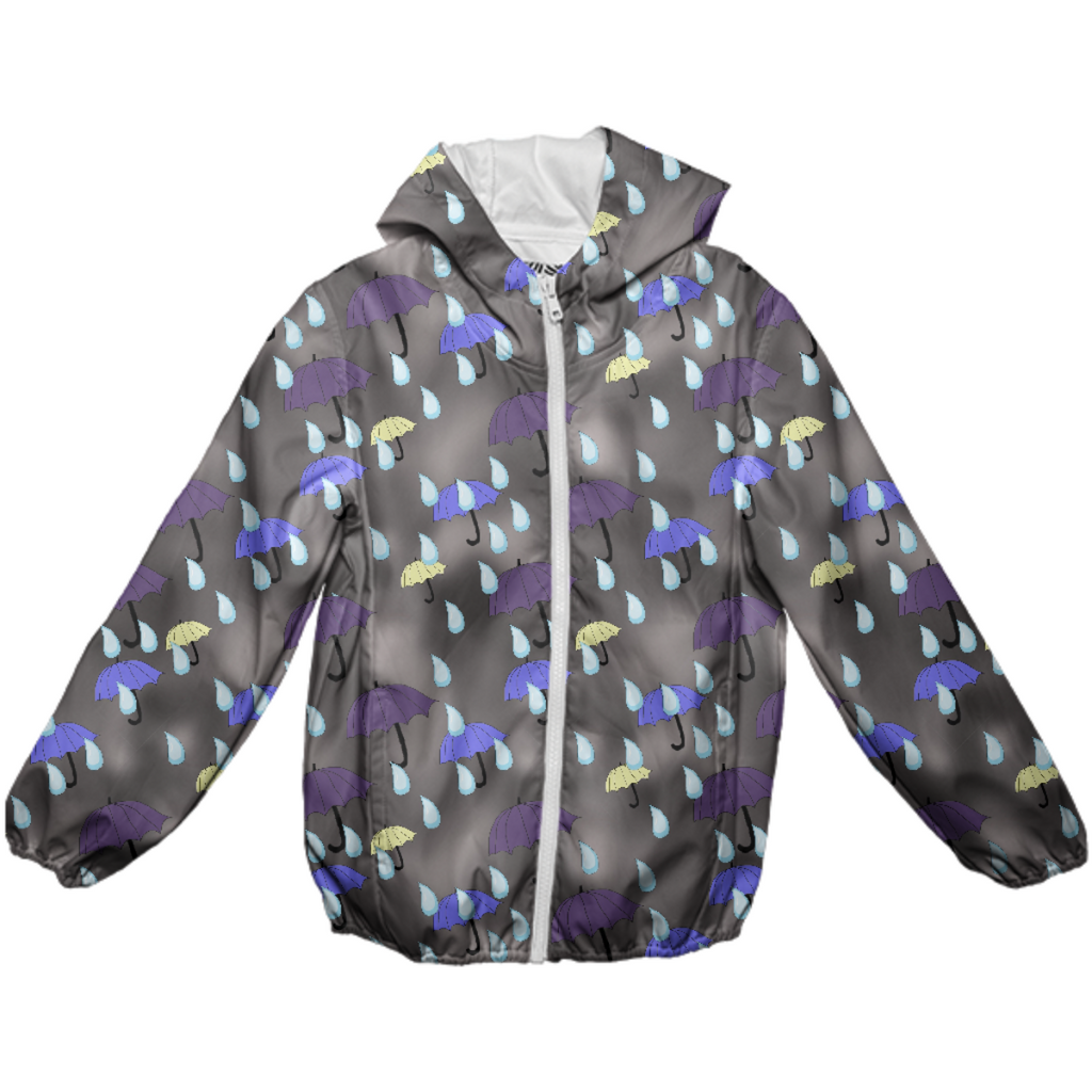 Rain and Umbrellas Kids Rain Jacket