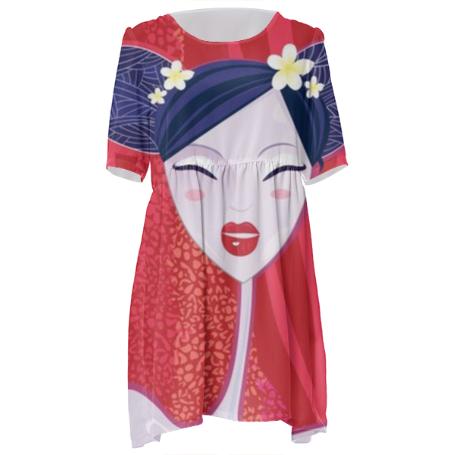 Geisha RED WILD Babydoll Dress