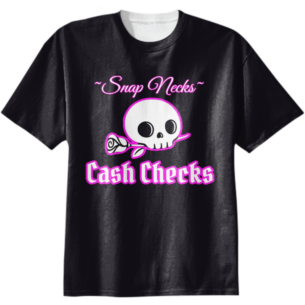 Snap Necks Cash Checks BLK T-Shirt
