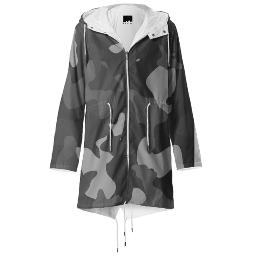 army texture design on raincoat