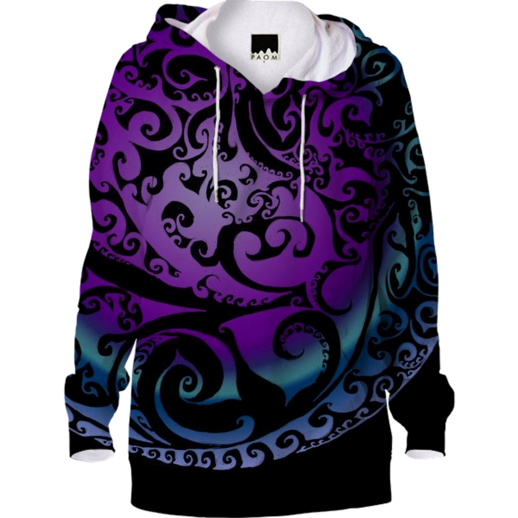 Ice Valkyrie Sweatshirt, Blue Purple Ombre, Original Art
