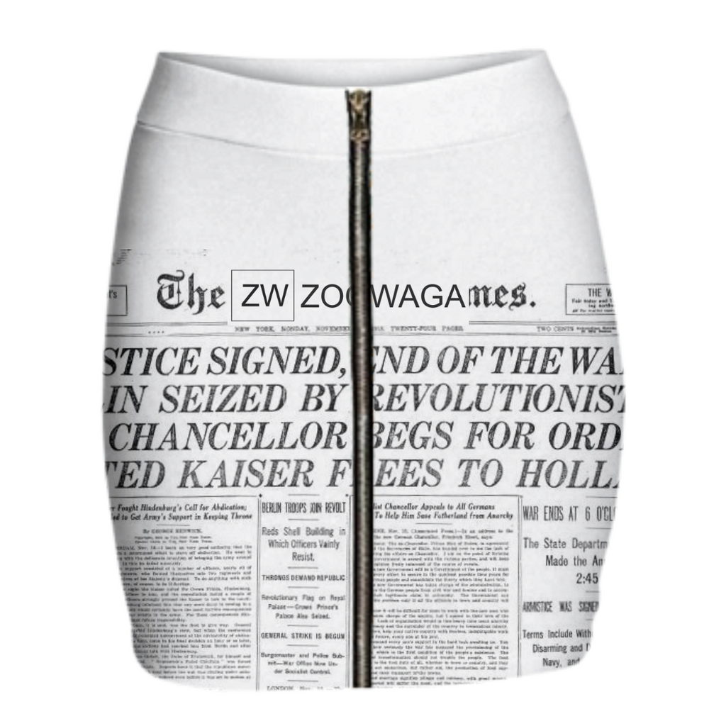 Zoowaga Woman's NY Journalist Zip up Skirt