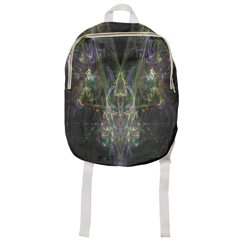 Neon Fractal City Small Kids Size Backpack