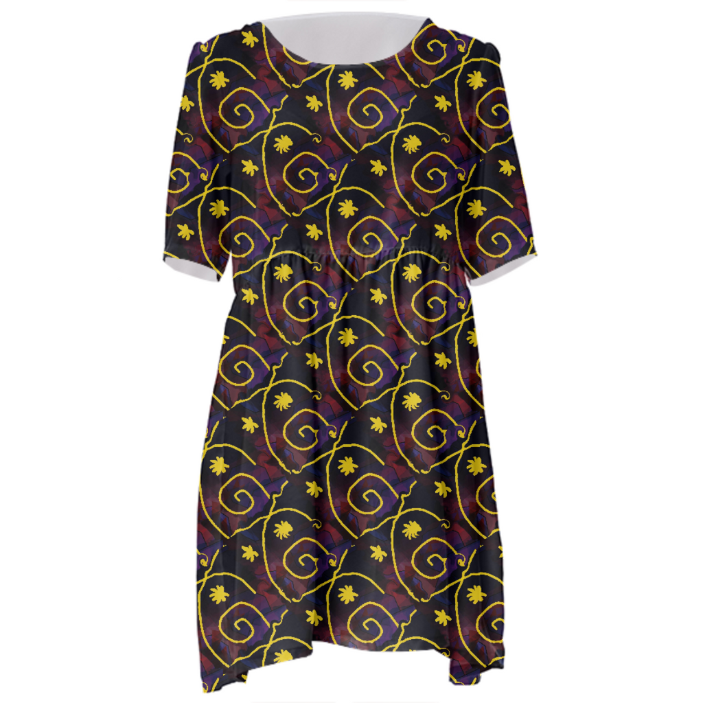 Swirl and Pattern in Loudness Babydoll Dress