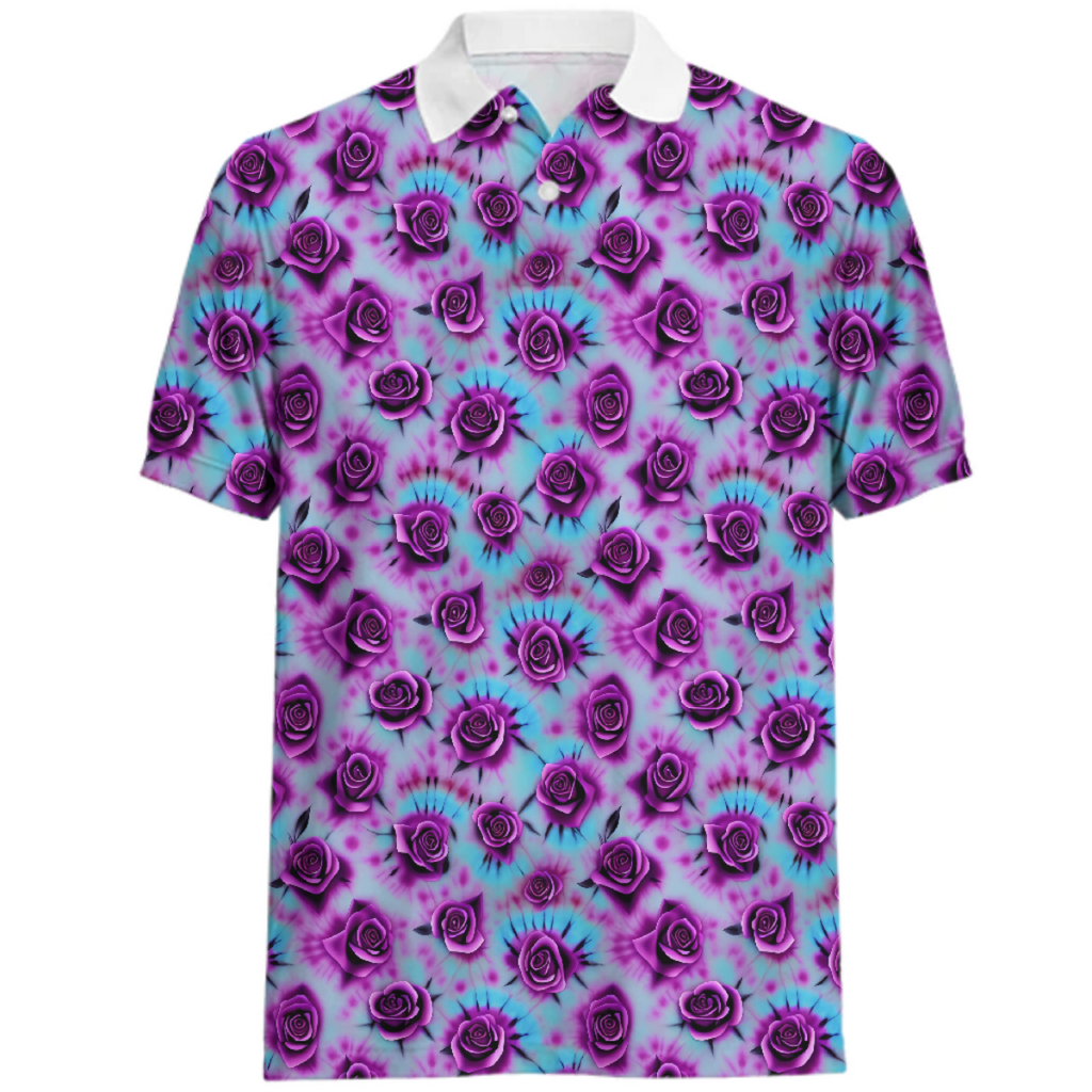 Tie-Dyed Purple Roses Pattern