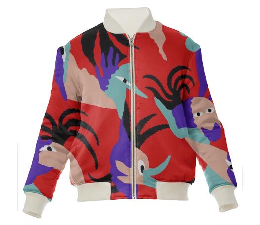 Birds of paradise Silk bomber jacket