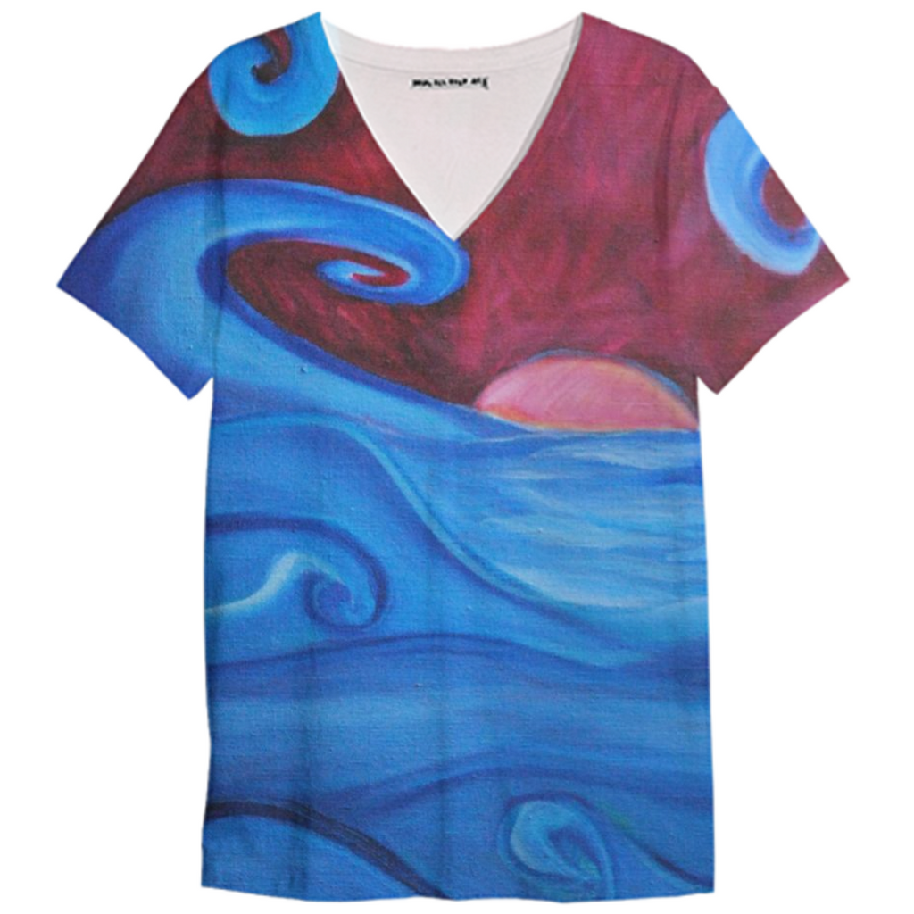 Ocean Wave Aria V-Neck Shirt
